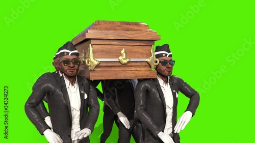 Coffin Dance Green Screen Meme Front 3D Rendering Animation 4K photo
