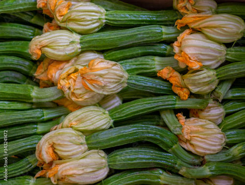 zucchini in a street market
