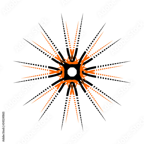 Pattern print embroidery graphic design made of dots and lines vector art