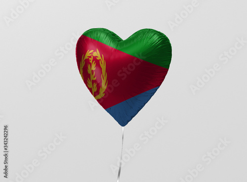 Eritrea flag in heart balloon