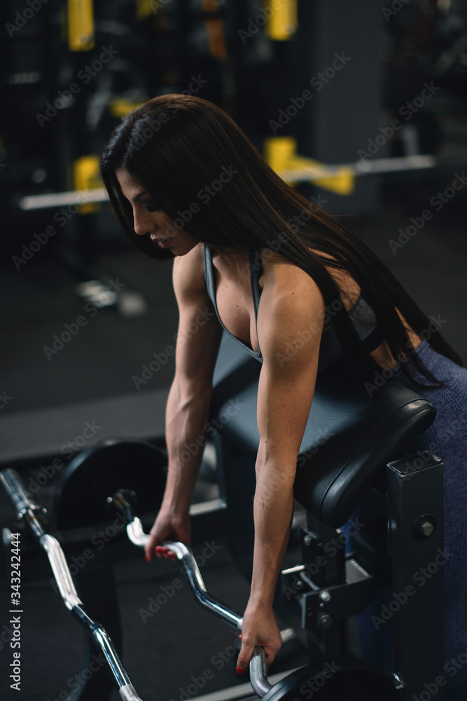 Fitness woman on training. Young woman in the gym. Fitness woman on training. Young woman in the gym.