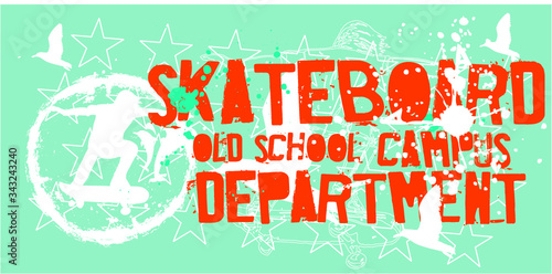 College street sport skateboarding vector art