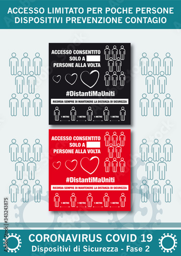 accesso limitato per poche persone, dispositivi prevenzione contagio