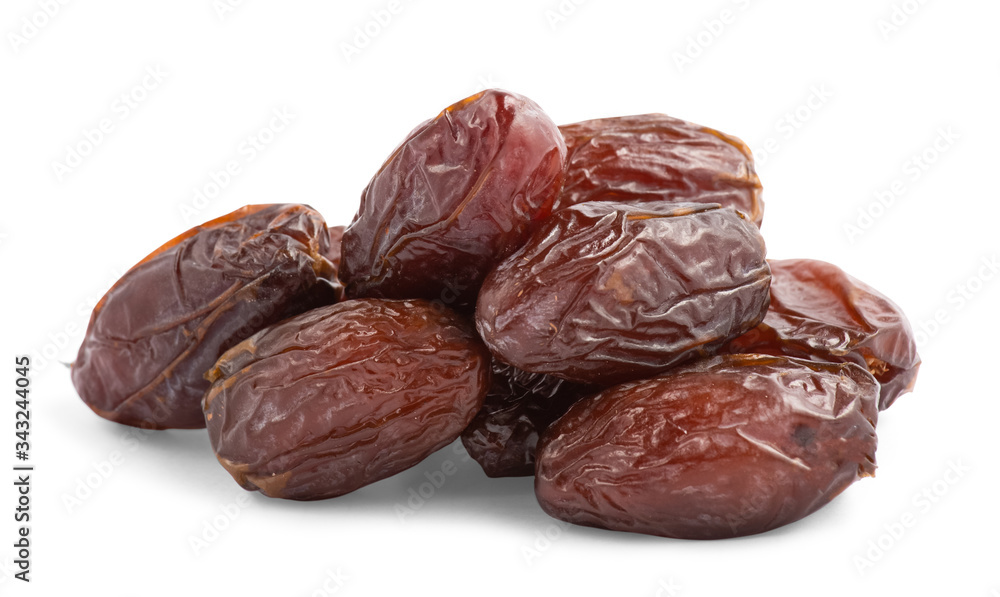 Group fruit of palm Phoenix dactylifera or Dare fruits in isolated on the white background.. Group fruit of palm Phoenix dactylifera or Dare fruits in isolated on the white background..