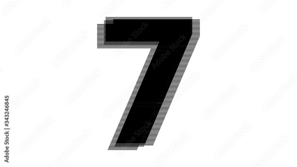 ABSTRACT NUMBER MADE OF BLACK LAYERED TEXT SHAPE : 7 SEVEN ABSTRACT NUMBER MADE OF BLACK LAYERED TEXT SHAPE : 7 SEVEN