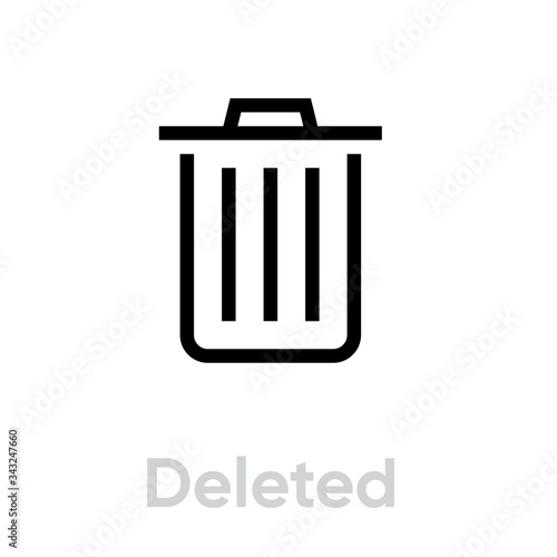 Deleted Media Types icon. Editable line vector.