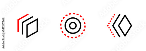 Set of Photo Series, Animation and Animated Media Types icons. Editable line vector.