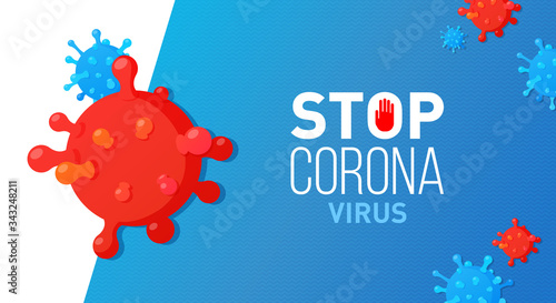 Coronavirus COVID-19 stop pandemic 2020 banner.