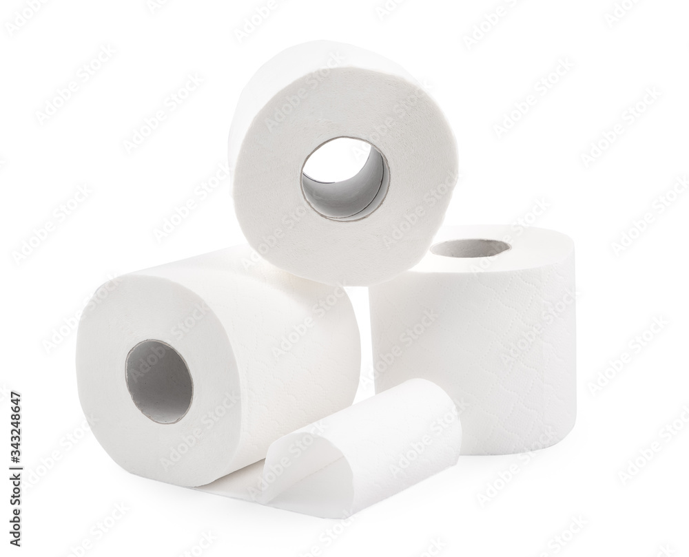 Roll of toilet paper, tissue for use in the toilet room, used for cleaning the dirt in the bathroom isolated on the white background. Roll of toilet paper, tissue for use in the toilet room, used for cleaning the dirt in the bathroom isolated on the white background.
