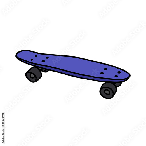 penny board doodle icon, vector illustration
