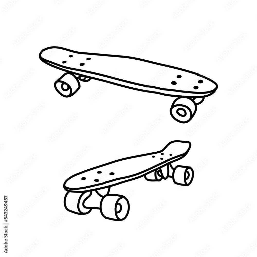 penny board doodle icon, vector illustration penny board doodle icon, vector illustration
