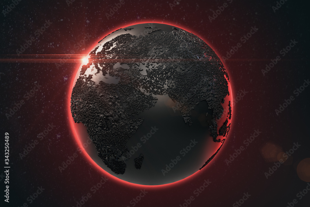 Obraz premium Globe with red halo.