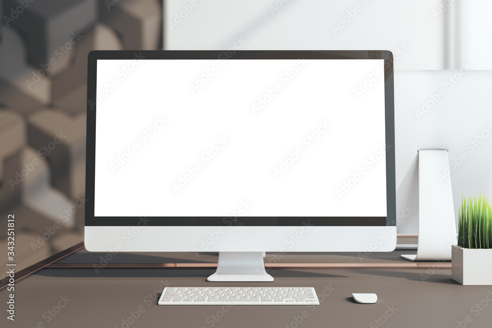 Modern office workplace and computer Modern office workplace and computer