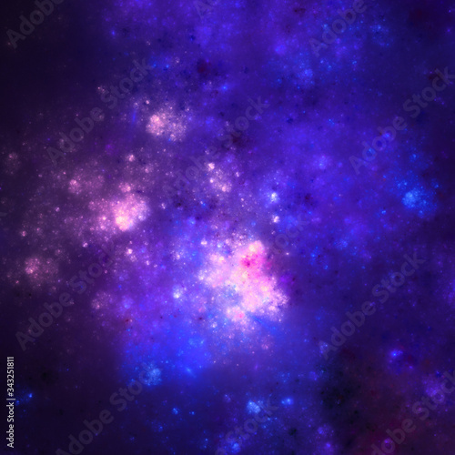 Dark violet fractal nebula, digital artwork for creative graphic design
