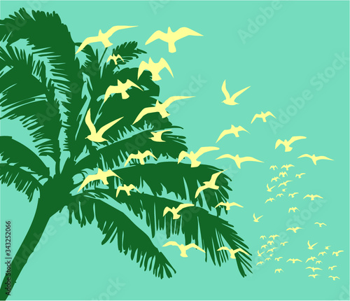 Palm beach surfer print and embroidery graphic design vector art