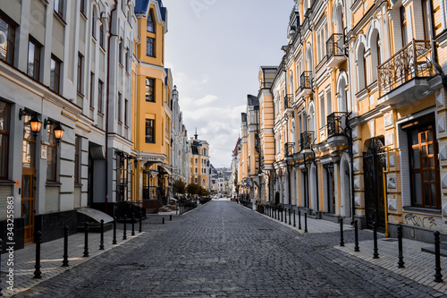 Fototapeta Naklejka Na Ścianę i Meble -  Empty streets of Kiev