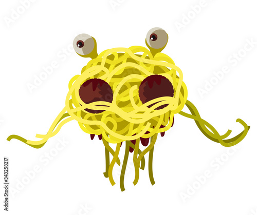 flying monster spaghetti creature with eyes