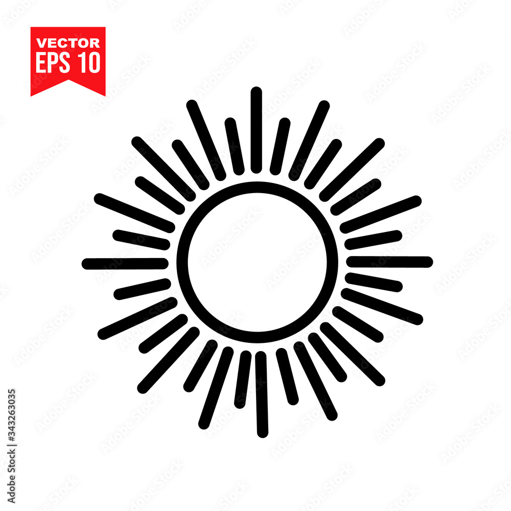 sun vector illustration Icon symbol Flat vector illustration for graphic and web design.
