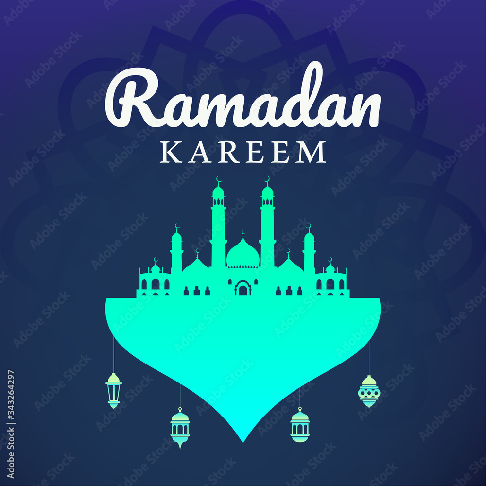 Naklejka premium Modern Islamic Ramadan Background With Elegant Mosque