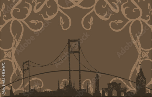 Istanbul chocolate box print and embroidery graphic design vector art