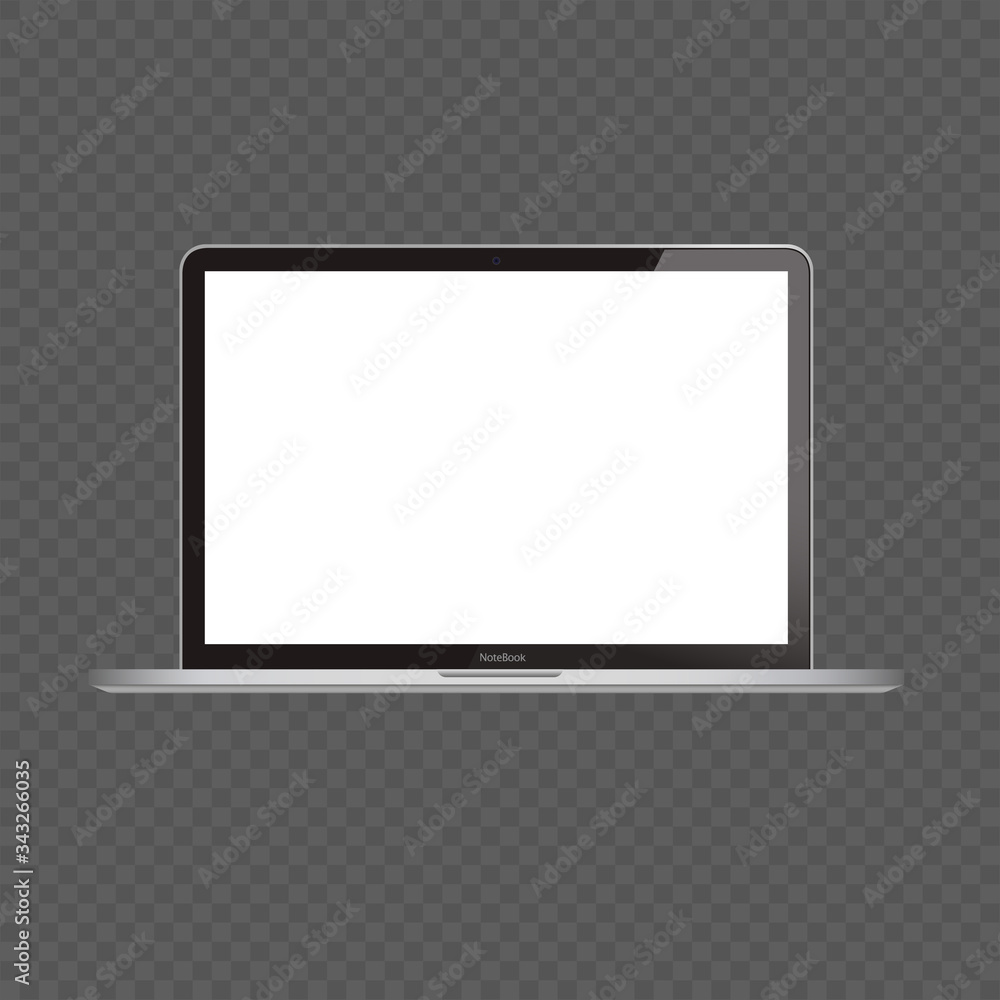 realistic Laptop monitor computer in mockup style, Notebook isolated on a transparent background. Vector illustration EPS 10 realistic Laptop monitor computer in mockup style, Notebook isolated on a transparent background. Vector illustration EPS 10