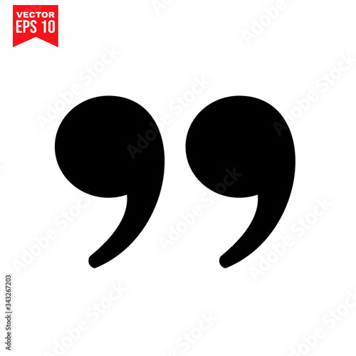 quotation mark two Icon symbol Flat vector illustration for graphic and web design.