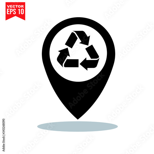 recycling symbol icon recycling stay Icon symbol Flat vector illustration for graphic and web design.