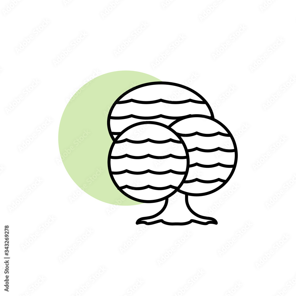 Tree, plant icon. Simple line, outline vector elements of flora with green circle for ui and ux, website or mobile application Tree, plant icon. Simple line, outline vector elements of flora with green circle for ui and ux, website or mobile application