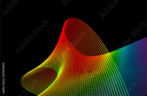 Linear background print and embroidery graphic design vector art