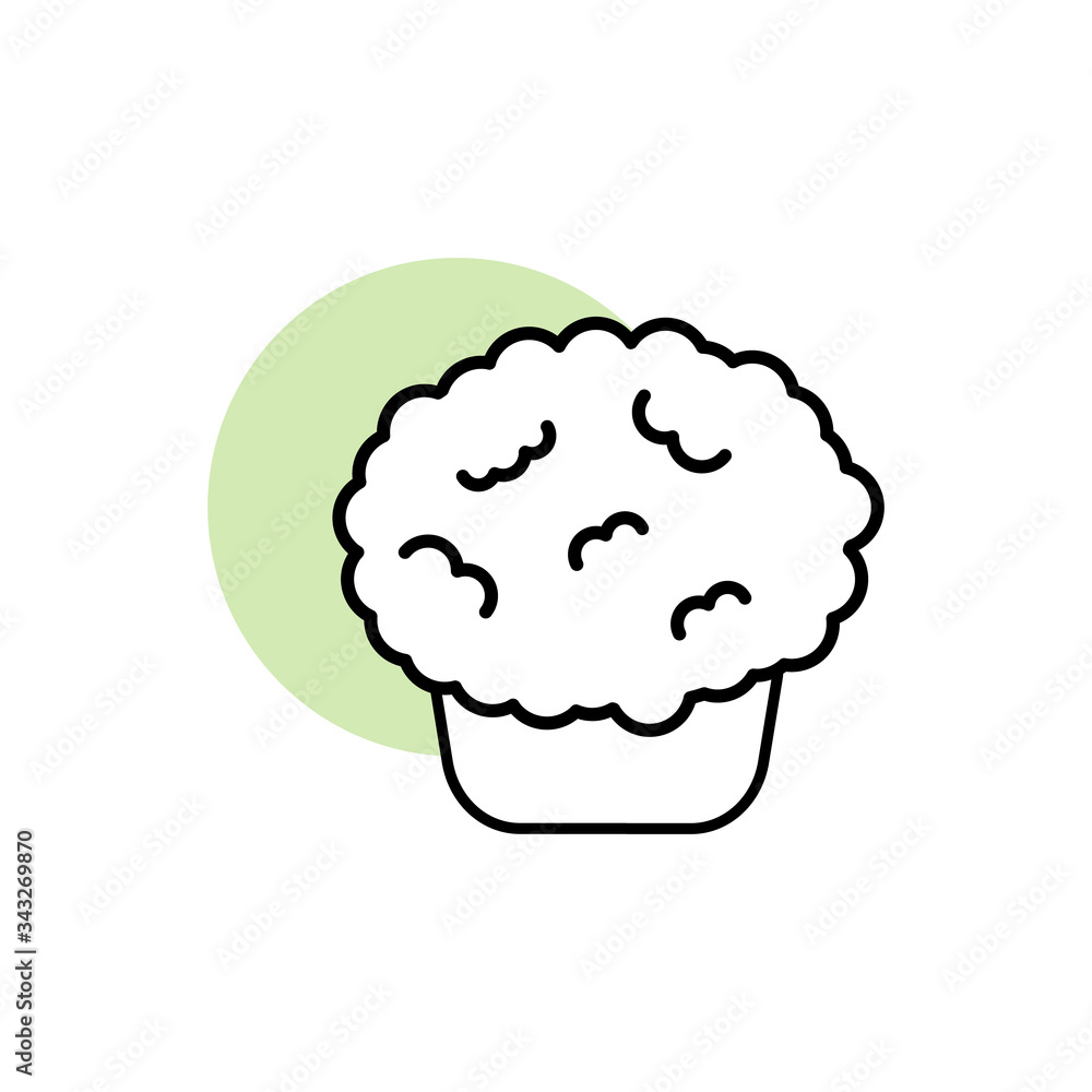 Bush, plant icon. Simple line, outline vector elements of flora with green circle for ui and ux, website or mobile application Bush, plant icon. Simple line, outline vector elements of flora with green circle for ui and ux, website or mobile application