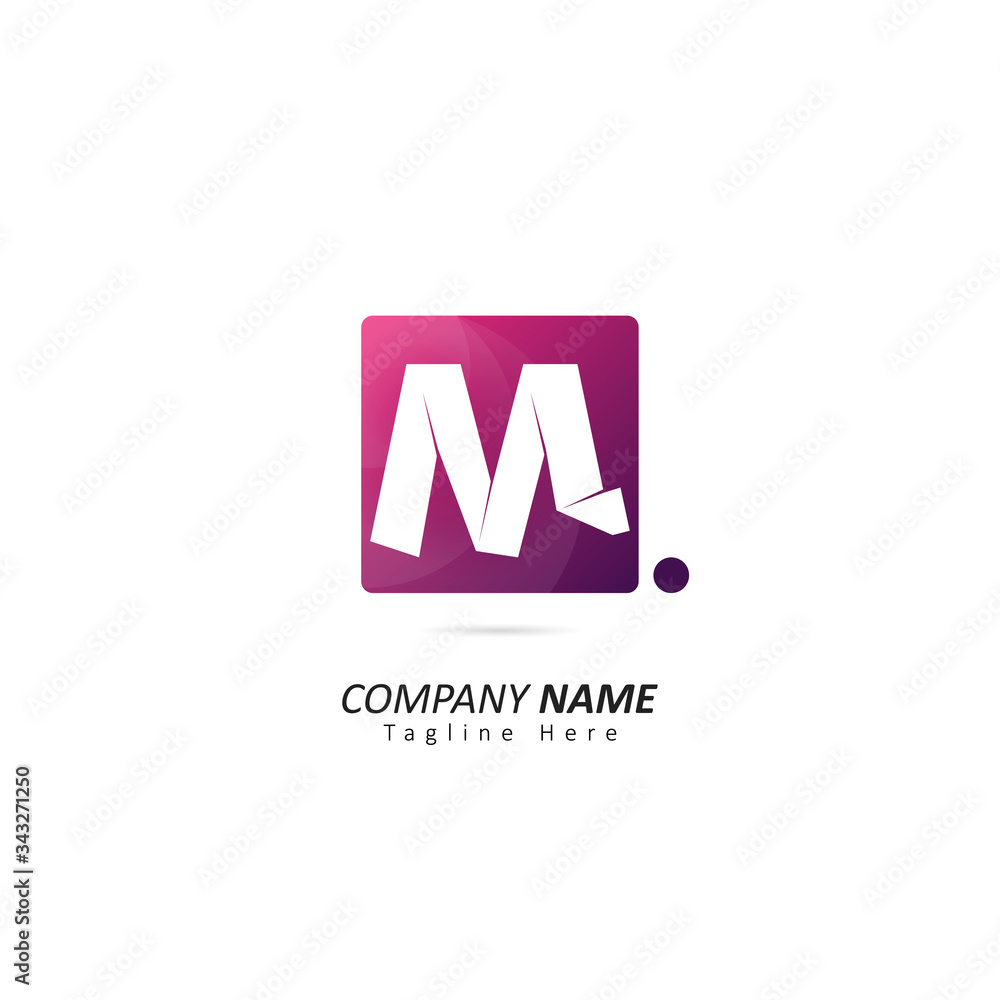 Abstract Initial letter M Logo with Dot Element. Design Vector Illustration Logo Template Abstract Initial letter M Logo with Dot Element. Design Vector Illustration Logo Template