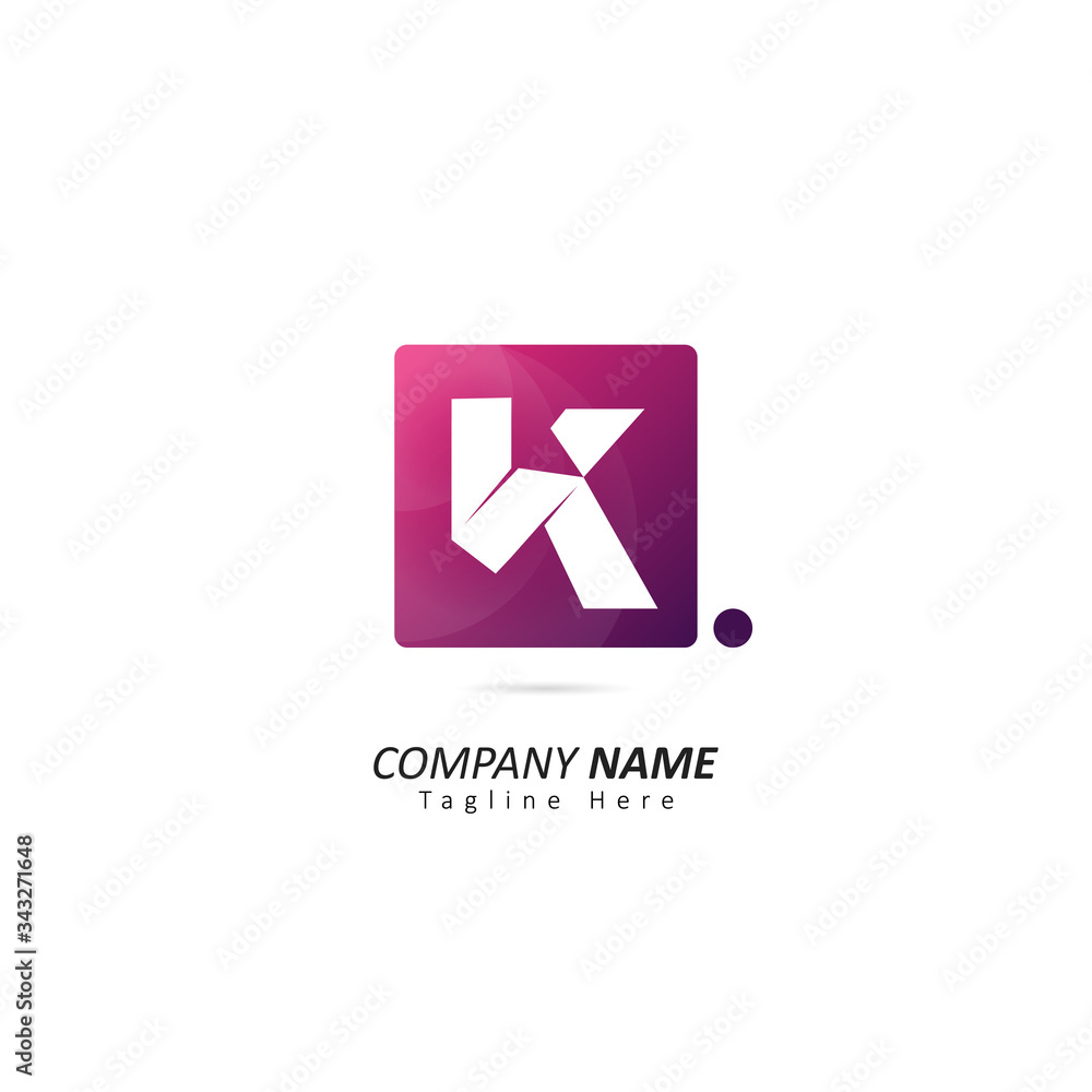 Abstract Initial letter K Logo with Dot Element. Design Vector Illustration Logo Template Abstract Initial letter K Logo with Dot Element. Design Vector Illustration Logo Template
