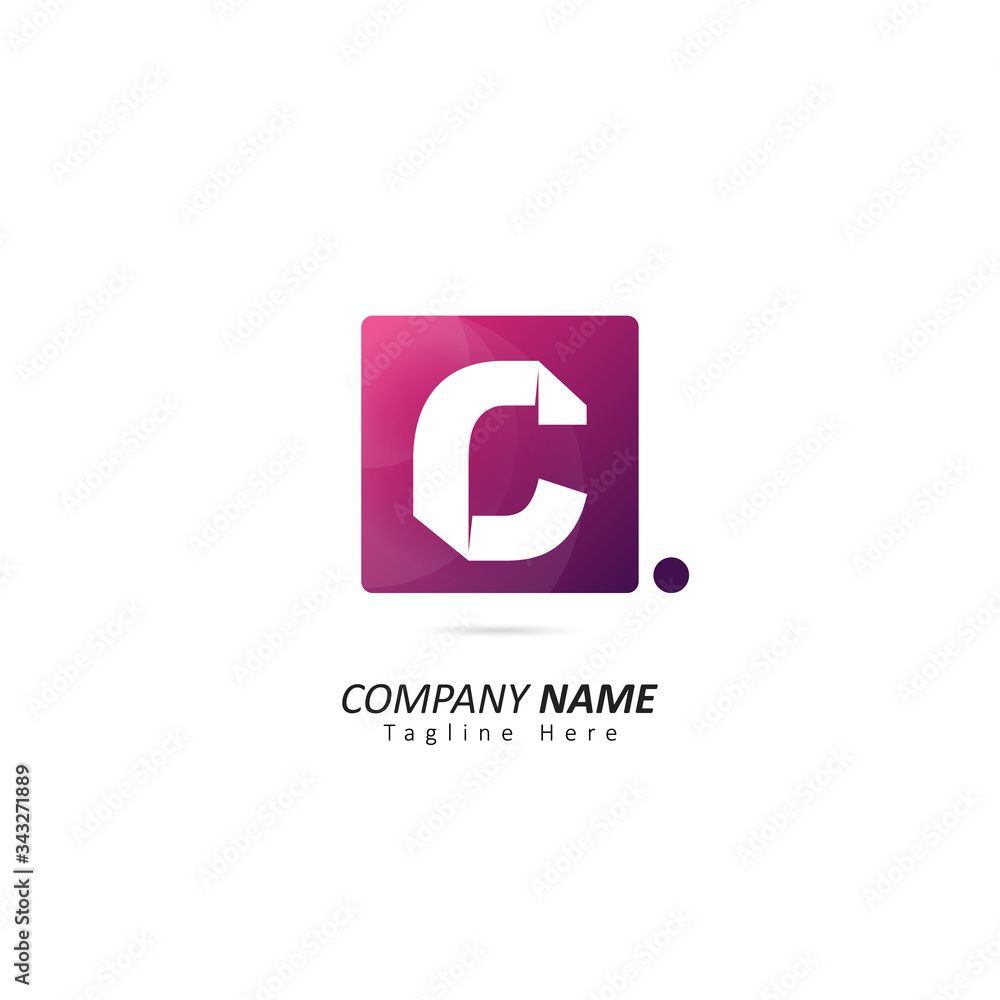 Abstract Initial letter C Logo with Dot Element. Design Vector Illustration Logo Template Abstract Initial letter C Logo with Dot Element. Design Vector Illustration Logo Template