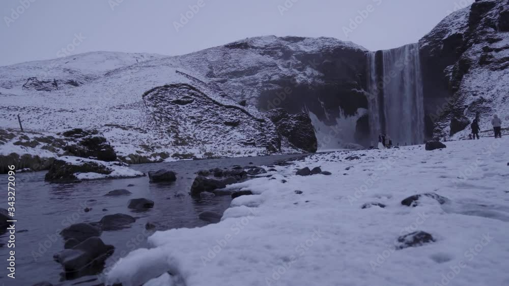 Skógafoss waterfall during the Icelandic winter. Skógafoss waterfall during the Icelandic winter.