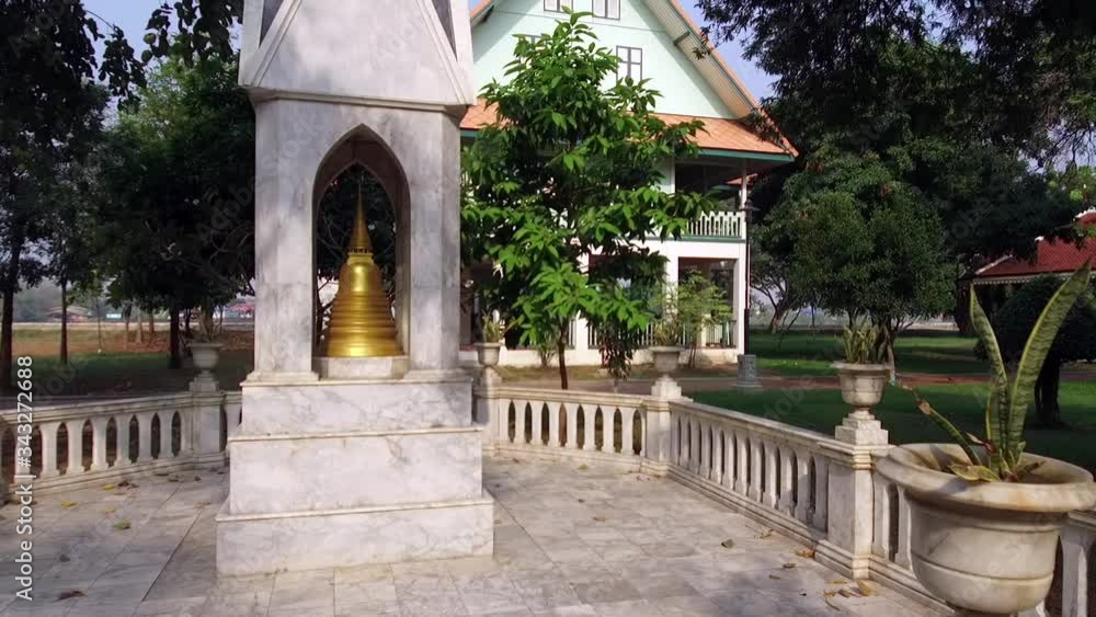 Wat Niwet Thammaprawat Ratchaworawihan - Thai Buddhist temples in that its architecture mimics that of a European church, built in the Gothic Style. Ayutthaya, Thailand - 21st of January 2020 Wat Niwet Thammaprawat Ratchaworawihan - Thai Buddhist temples in that its architecture mimics that of a European church, built in the Gothic Style. Ayutthaya, Thailand - 21st of January 2020