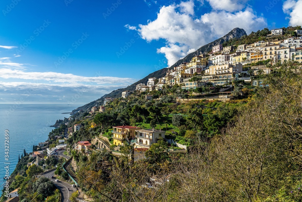 The small town of Raito on the spectacular Amalfi Coast, Campania, Italy.