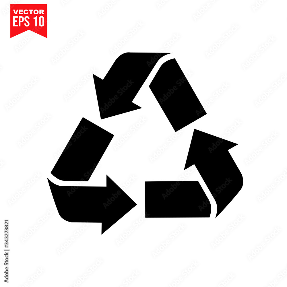 triangle arrow recycle Icon symbol Flat vector illustration for graphic and web design. triangle arrow recycle Icon symbol Flat vector illustration for graphic and web design.