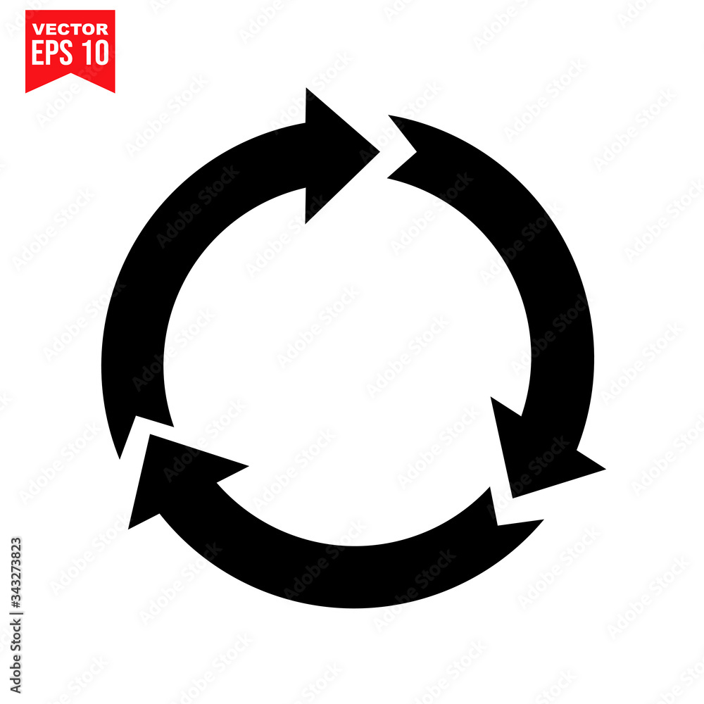 vector illustration of a recycling symbol with arrows Icon symbol Flat vector illustration for graphic and web design. vector illustration of a recycling symbol with arrows Icon symbol Flat vector illustration for graphic and web design.