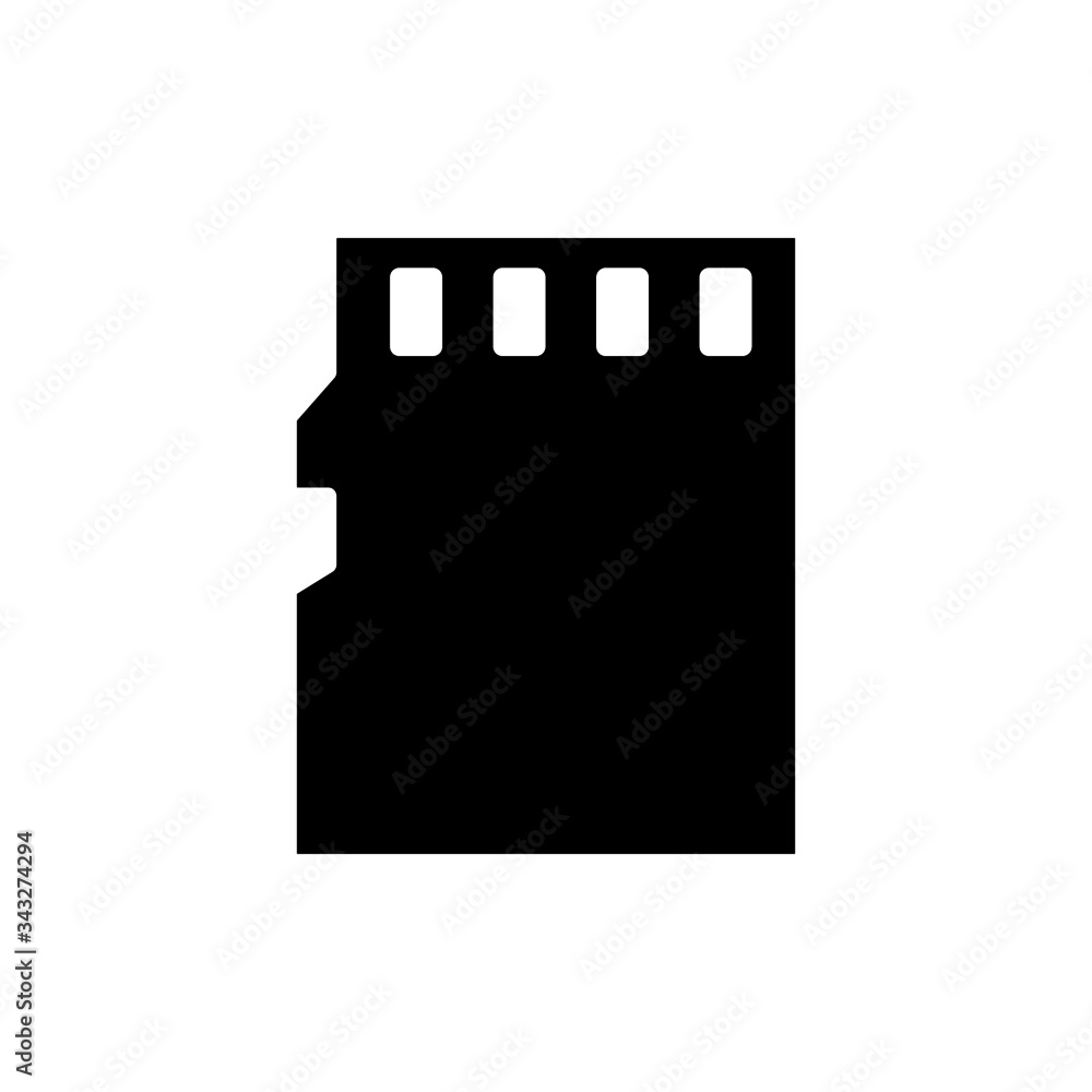 Sd card icon in black flat design on white background, Memory card symbol for website design, mobile application, logo, ui Sd card icon in black flat design on white background, Memory card symbol for website design, mobile application, logo, ui
