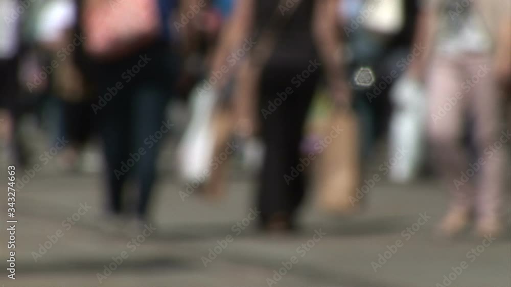 Defocused people shopping in Manchester England UK Defocused people shopping in Manchester England UK