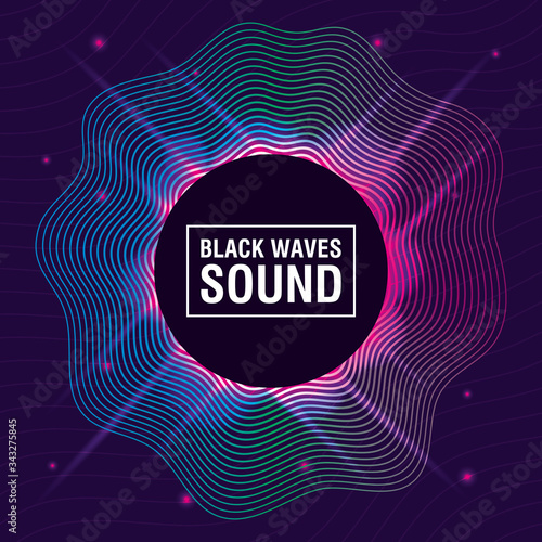 black waves sound purple background