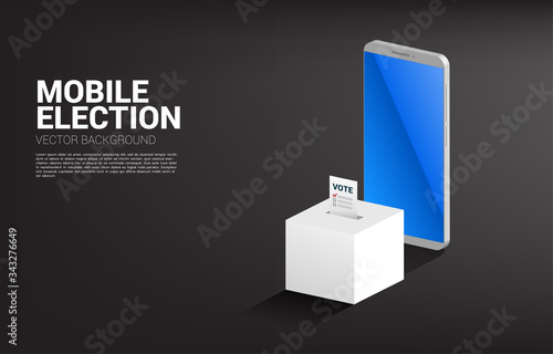 Put vote to election box. concept for election vote theme background.