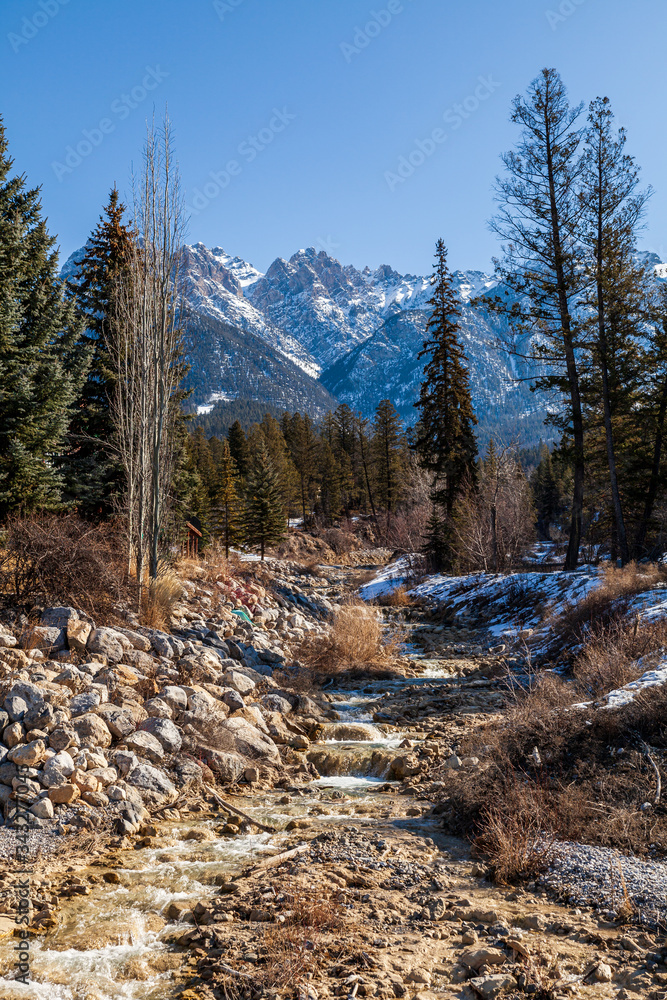 Cascades on a clear creek in a park East Kootenay british columbia. Cascades on a clear creek in a park East Kootenay british columbia.