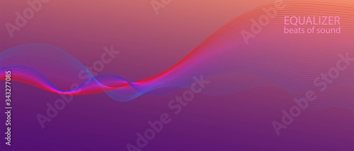 Futuristic Vector Equalizer. Neon Tech Equalizer. Glow Fractal Slide. Cyber Gradient 