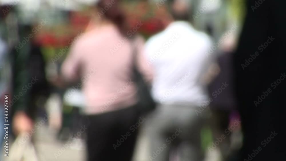 Defocused people shopping in Manchester England UK Defocused people shopping in Manchester England UK