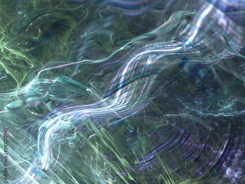 Abstract Colored Illustration - Soft Iridescent Colorful Cloud of Brilliant Energy, Glowing Plasma. Smoke, Energy Discharge, Digital Flames, Artistic Design. Minimal Soft Background Image