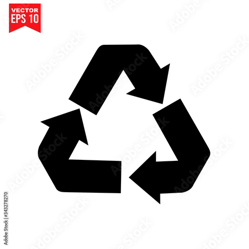triangle arrow recycle Icon symbol Flat vector illustration for graphic and web design. 