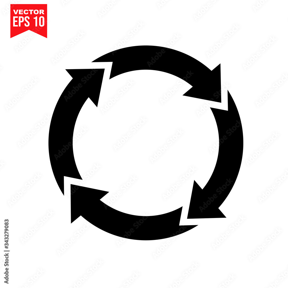 arrows cycle Icon symbol Flat vector illustration for graphic and web design. arrows cycle Icon symbol Flat vector illustration for graphic and web design.