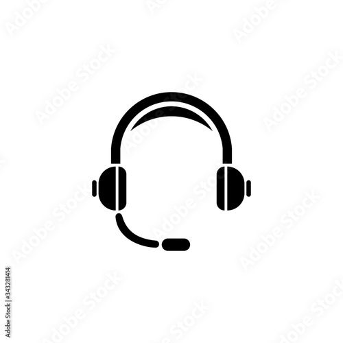 Modern minimalist headset logo icon vector.
