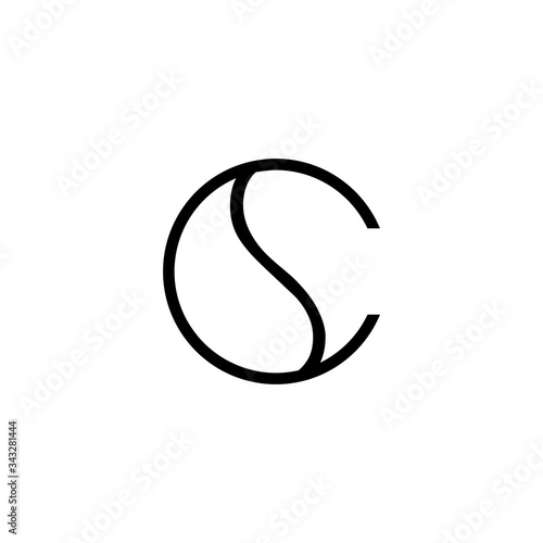 Luxury letter CS. Letter SC. Coffee. Logo icon vector.